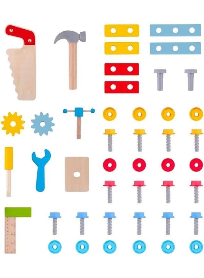 TOOKY TOY TookyToy Wooden Work Bench - 54pcs - Image 4